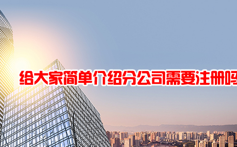给大家简单介绍分公司需要注册吗